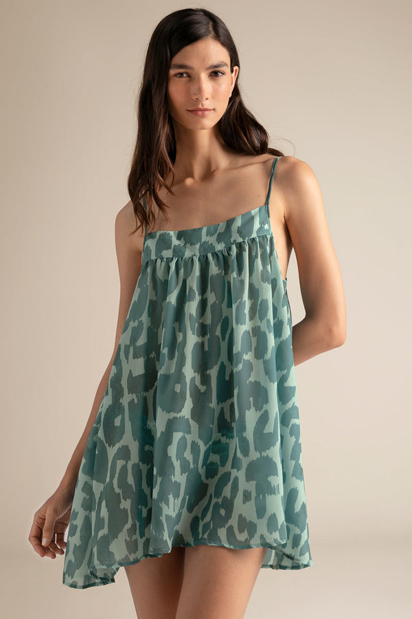 Vestido corto animal print